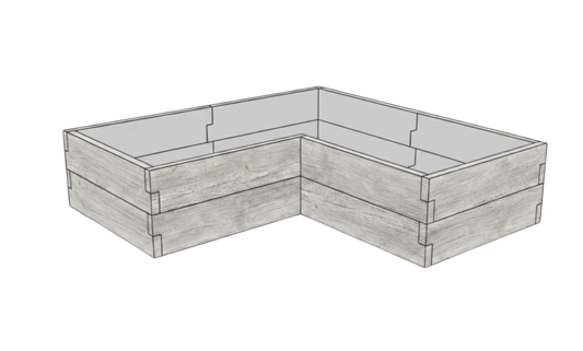 Betonowy warzywnik Drewno Kształt 2 W 50 cm w kolorze surowy beton do nowoczesnego ogrodu
