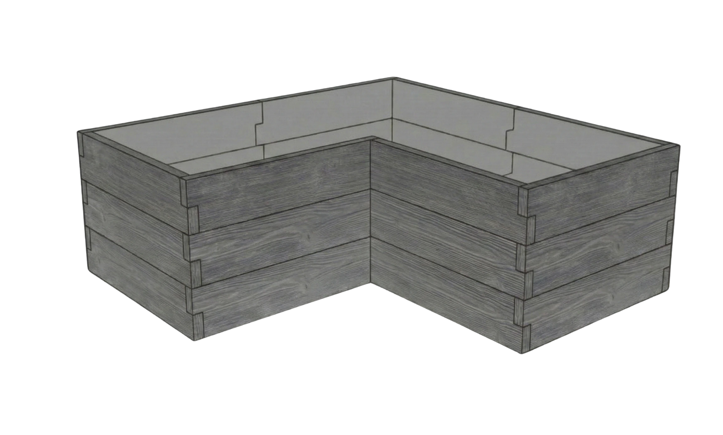 Modułowy warzywnik betonowy Drewno Kształt 2 W 75 cm w kolorze antracytowym do nowoczesnego warzywnika