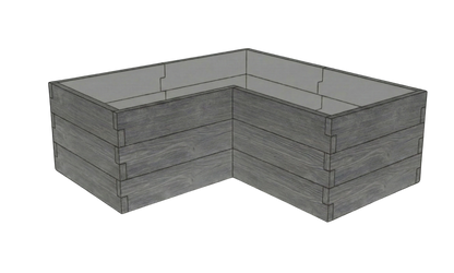 Modułowy warzywnik betonowy Drewno Kształt 2 W 75 cm w kolorze antracytowym do nowoczesnego warzywnika