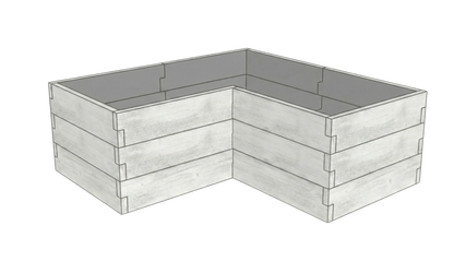 Betonowa podwyższona grządka Drewno Kształt 2 W 75 cm w kolorze białym do uprawy warzyw w ogrodzie