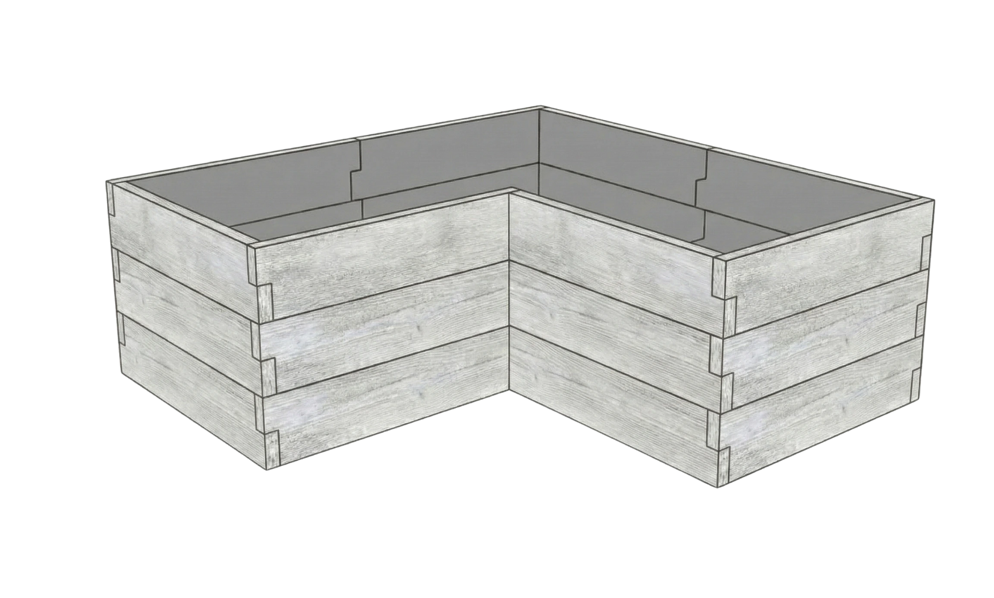Betonowy warzywnik Drewno Kształt 2 W 75 cm w kolorze surowy beton do uprawy warzyw i ziół