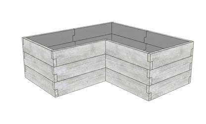 Betonowy warzywnik Drewno Kształt 2 W 75 cm w kolorze surowy beton do uprawy warzyw i ziół