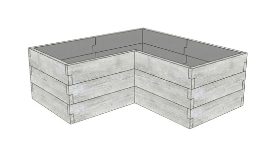 Betonowy warzywnik Drewno Kształt 2 W 75 cm w kolorze surowy beton do uprawy warzyw i ziół