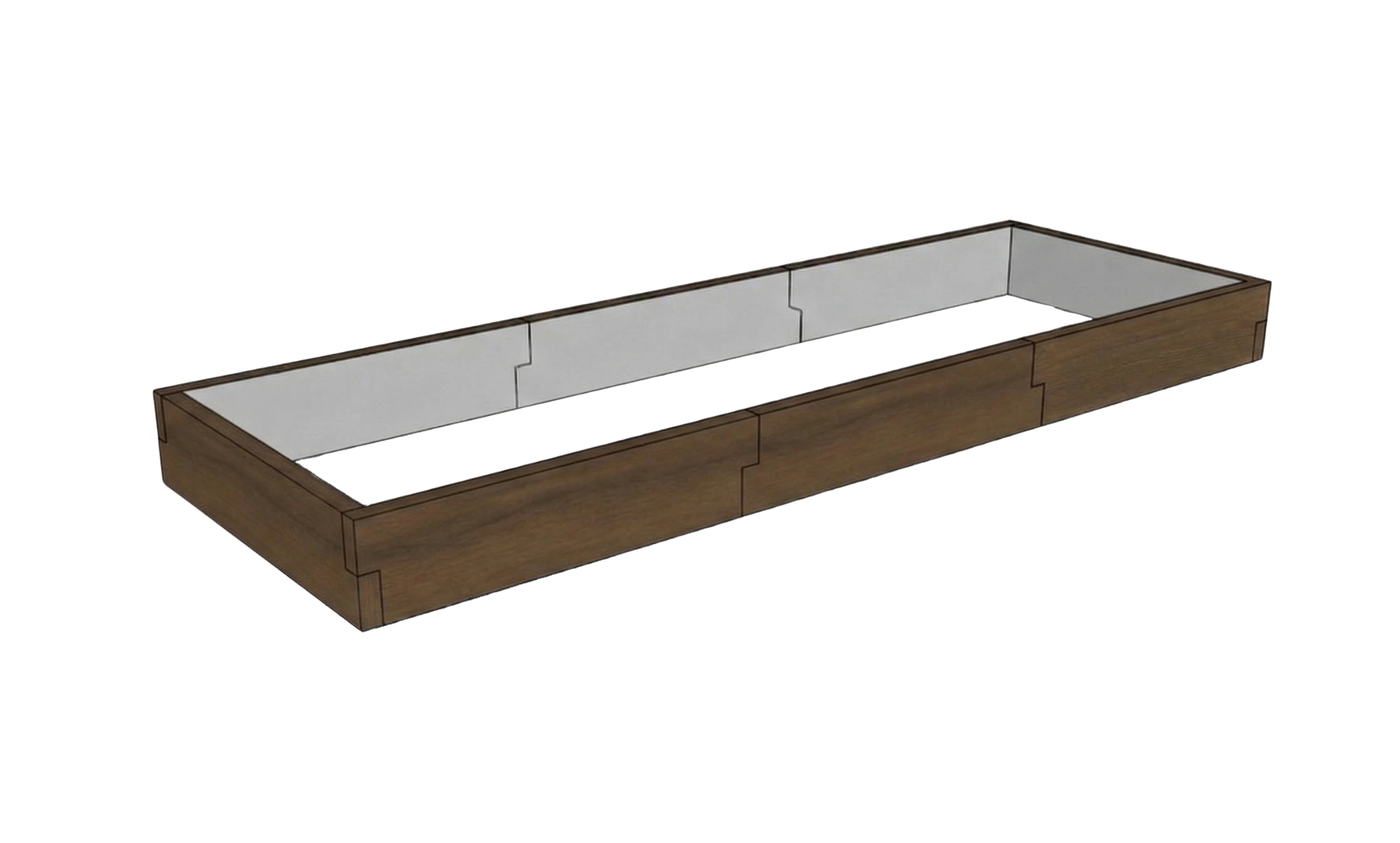Betonowy warzywnik Drewno Kształt 3 W 25 cm w kolorze palisander do nowoczesnego ogrodu i uprawy warzyw