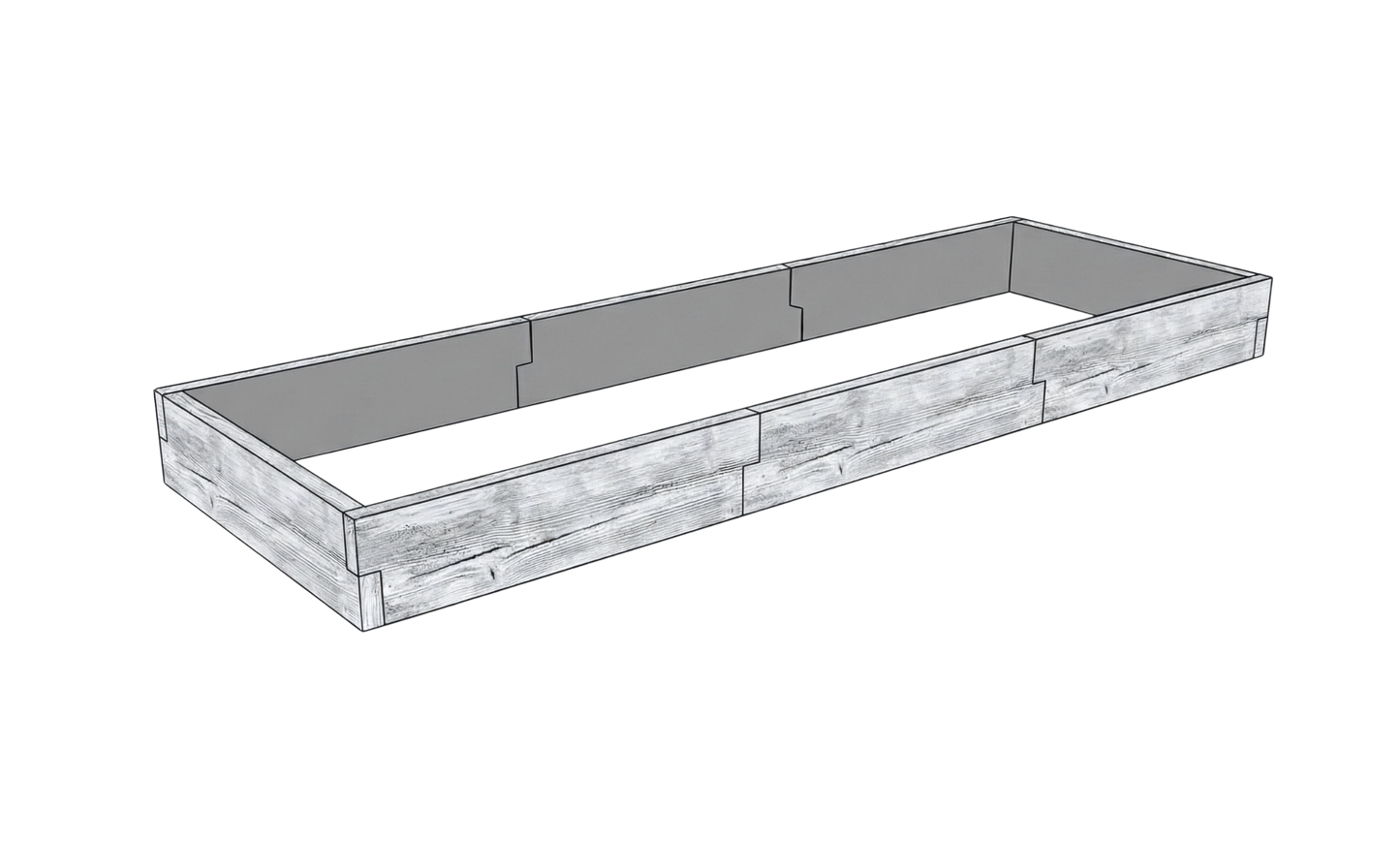 Modułowy warzywnik betonowy Drewno Kształt 3 W 25 cm w kolorze szarym do uprawy warzyw i ziół