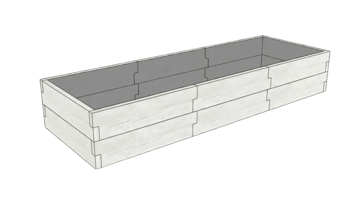 Betonowa skrzynia na warzywa Drewno Kształt 3 W 50 cm w kolorze białym do nowoczesnego ogrodu
