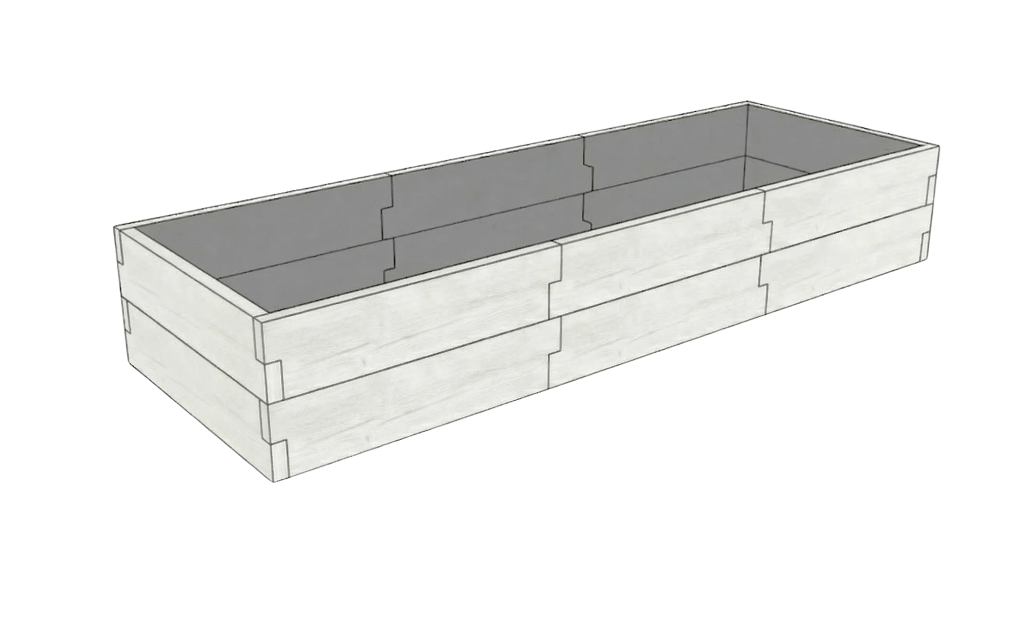 Betonowa skrzynia na warzywa Drewno Kształt 3 W 50 cm w kolorze białym do nowoczesnego ogrodu