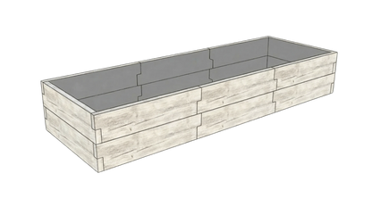 Warzywnik betonowy Drewno Kształt 3 W 50 cm w kolorze surowy beton do ogrodu i uprawy warzyw