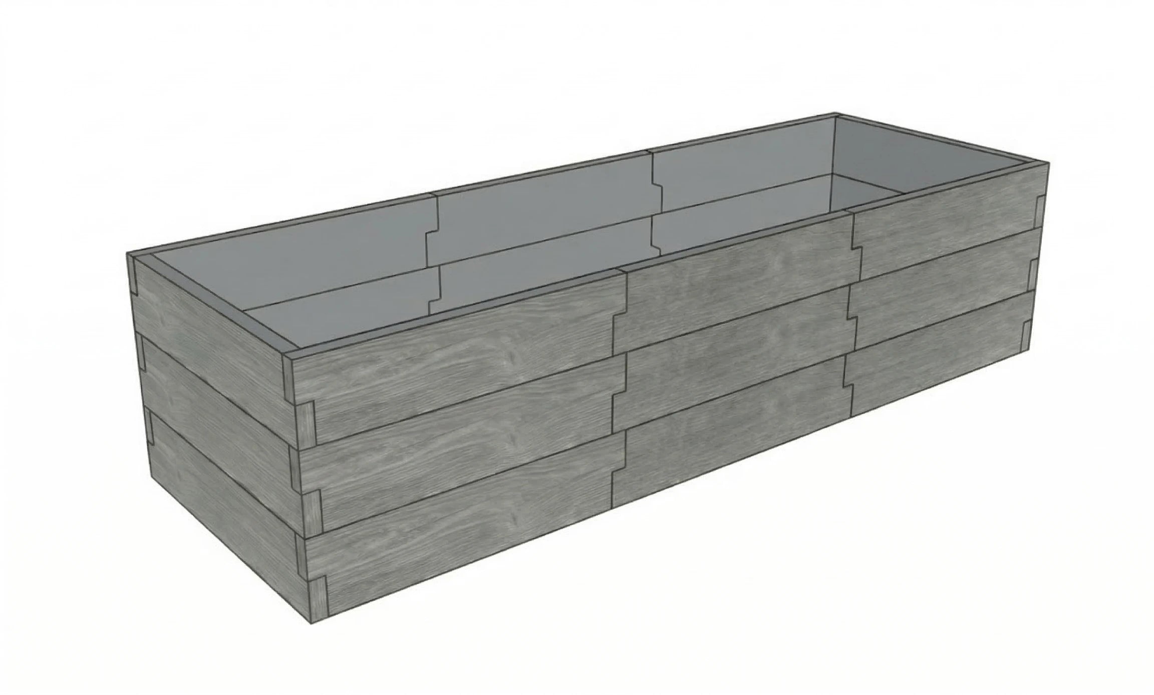 Antracytowy warzywnik betonowy Drewno Kształt 3 W 75 cm do stylowego ogrodu warzywnego