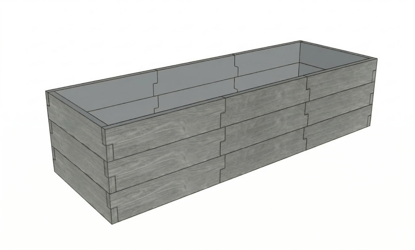 Antracytowy warzywnik betonowy Drewno Kształt 3 W 75 cm do stylowego ogrodu warzywnego