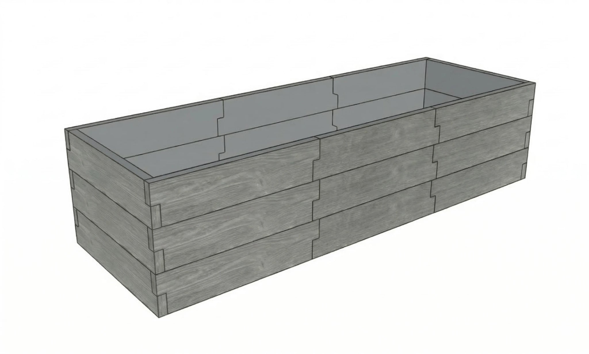 Antracytowy warzywnik betonowy Drewno Kształt 3 W 75 cm do stylowego ogrodu warzywnego