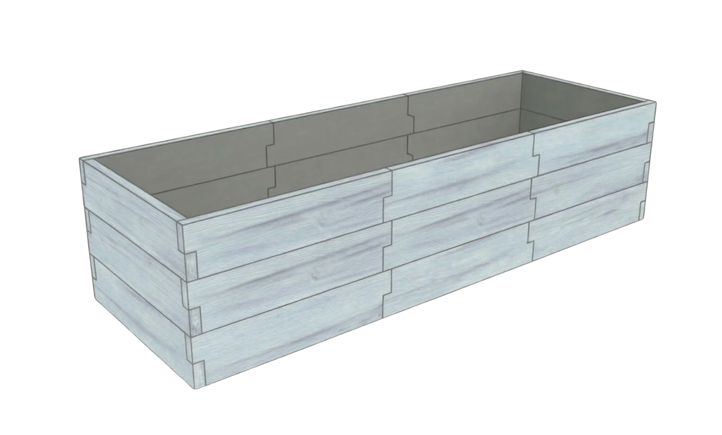 Biały warzywnik betonowy Drewno Kształt 3 W 75 cm z czarnym wykończeniem do designerskiego ogrodu