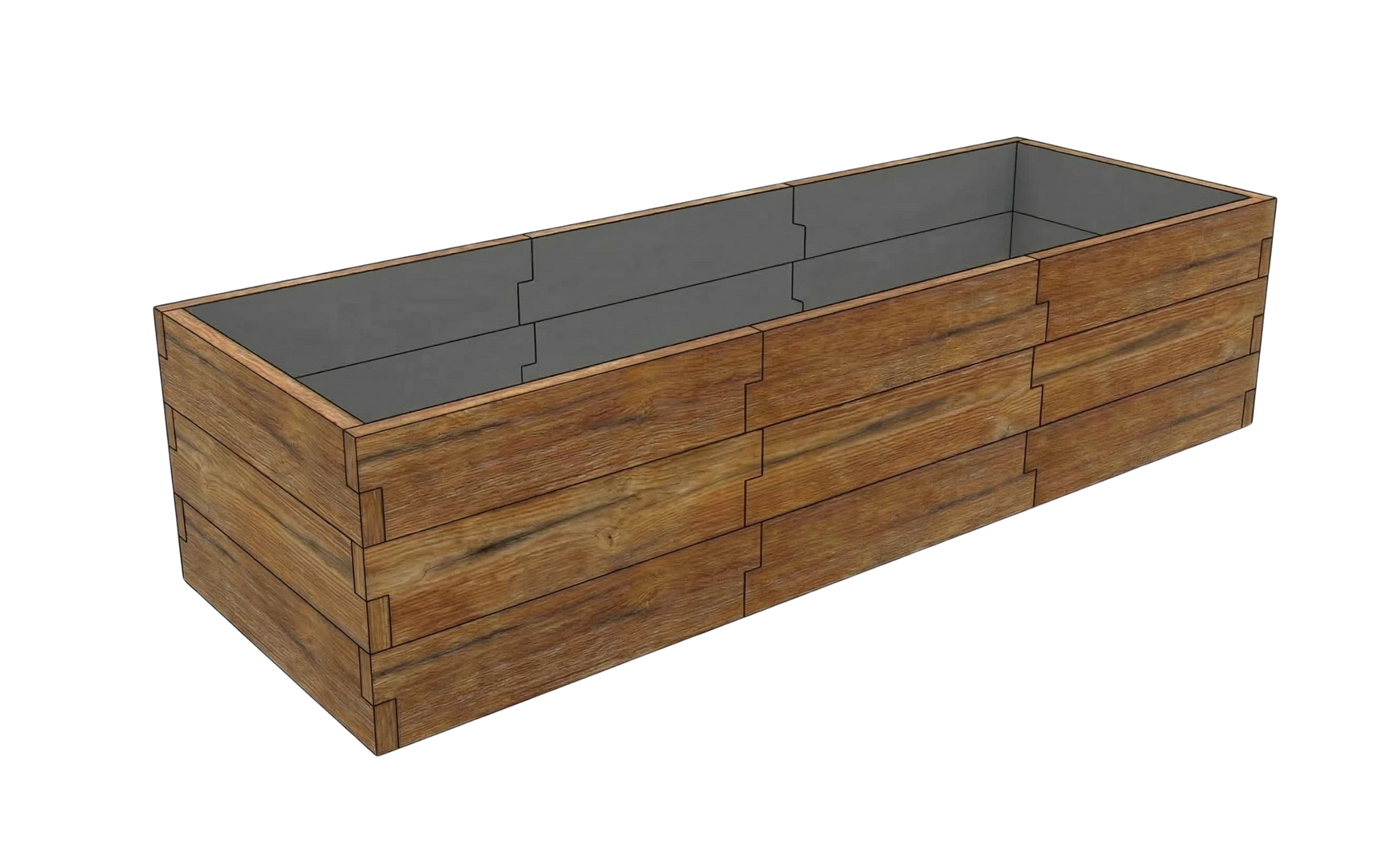 Warzywnik betonowy Drewno Kształt 3 W 75 cm w kolorze dąb do nowoczesnego warzywnika