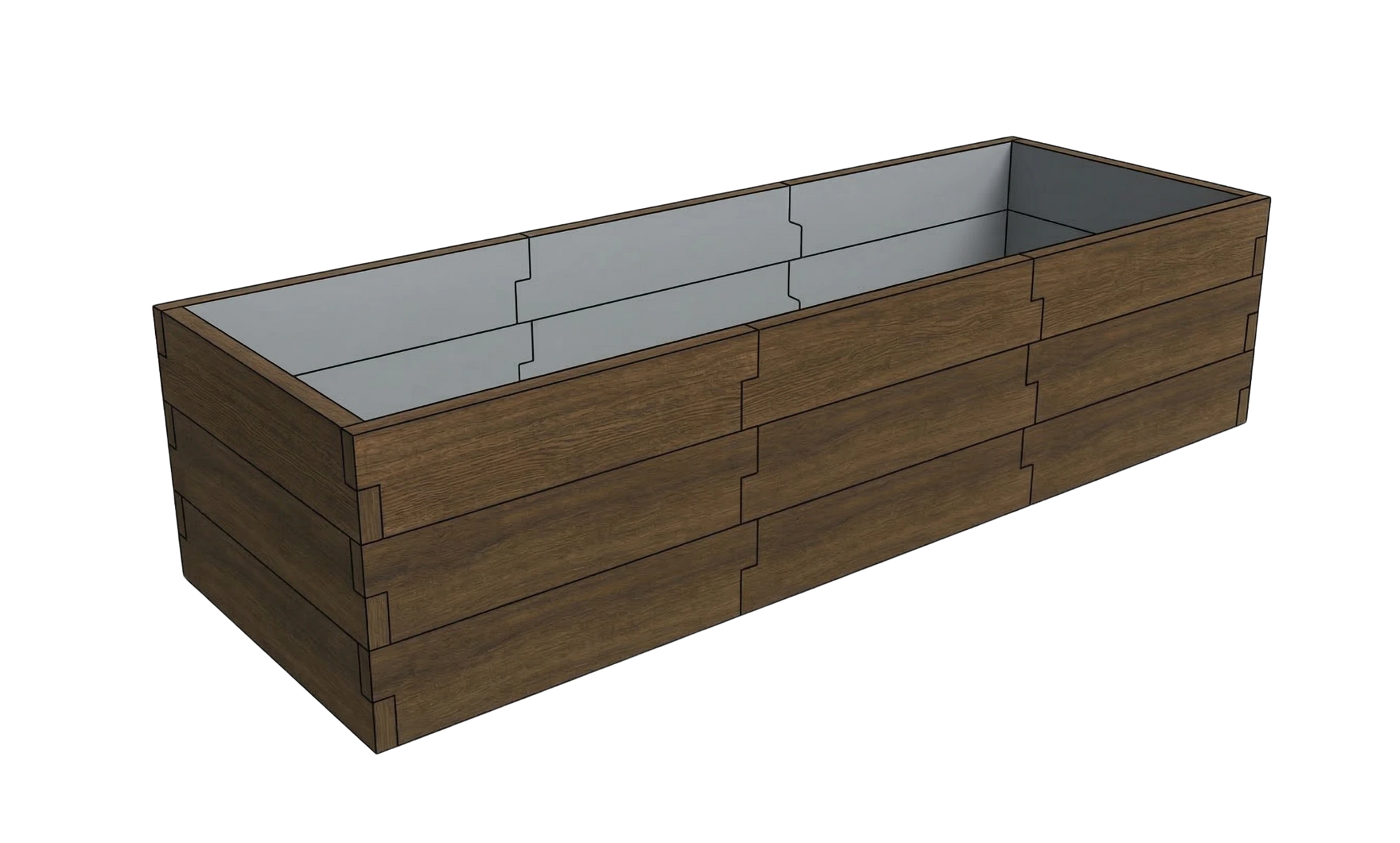 Warzywnik betonowy Drewno Kształt 3 W 75 cm w kolorze palisander do eleganckiego ogrodu warzywnego
