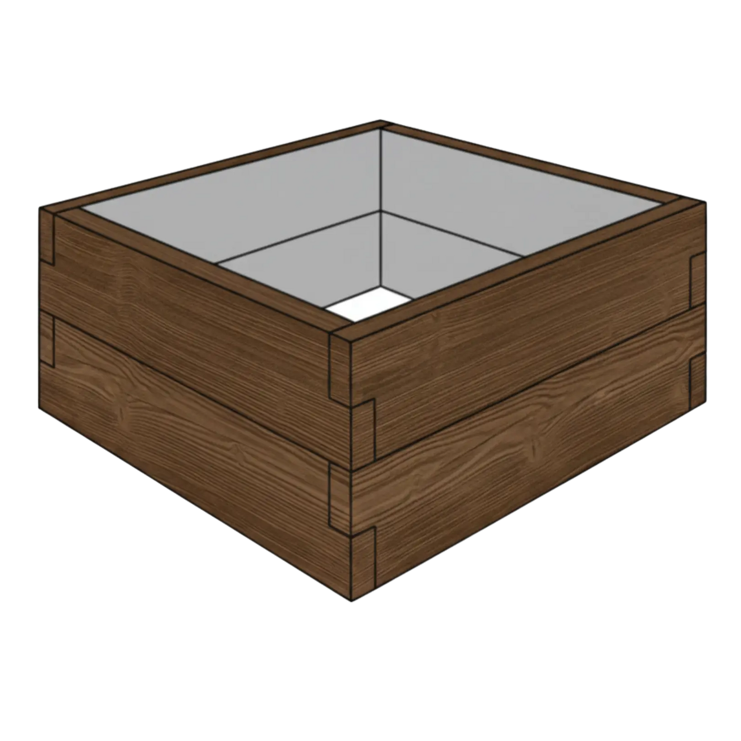 Betonowa skrzynia na warzywa Deska 90x90x50 cm w kolorze palisander do nowoczesnego ogrodu